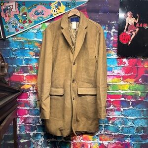 Aeropostale Tan Pea Coat XL Wool Like Overcoat NWT Y2K